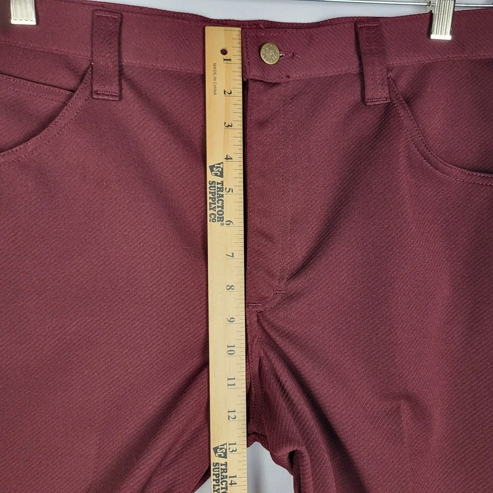 Vintage Lee Riders Polyester Pants Men's 36x30 Burgundy‎ Retro Rockabilly 70s